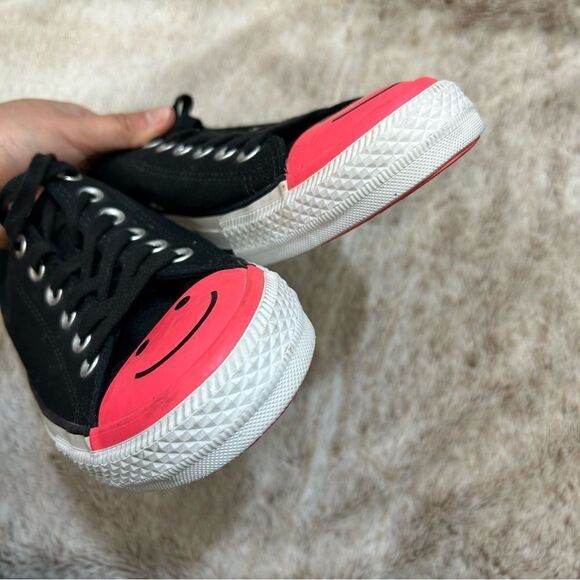 Converse CTAS OX Happy Smiley Face Black Racer Pink Sneakers Shoes M 9.5 W 11.5 - Picture 6 of 8